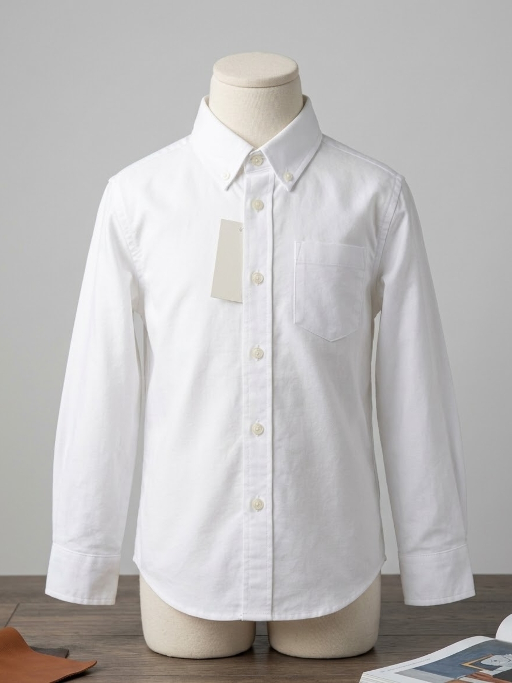Chaps Boys White Button-Down Dress Shirt New No Tag Size 8